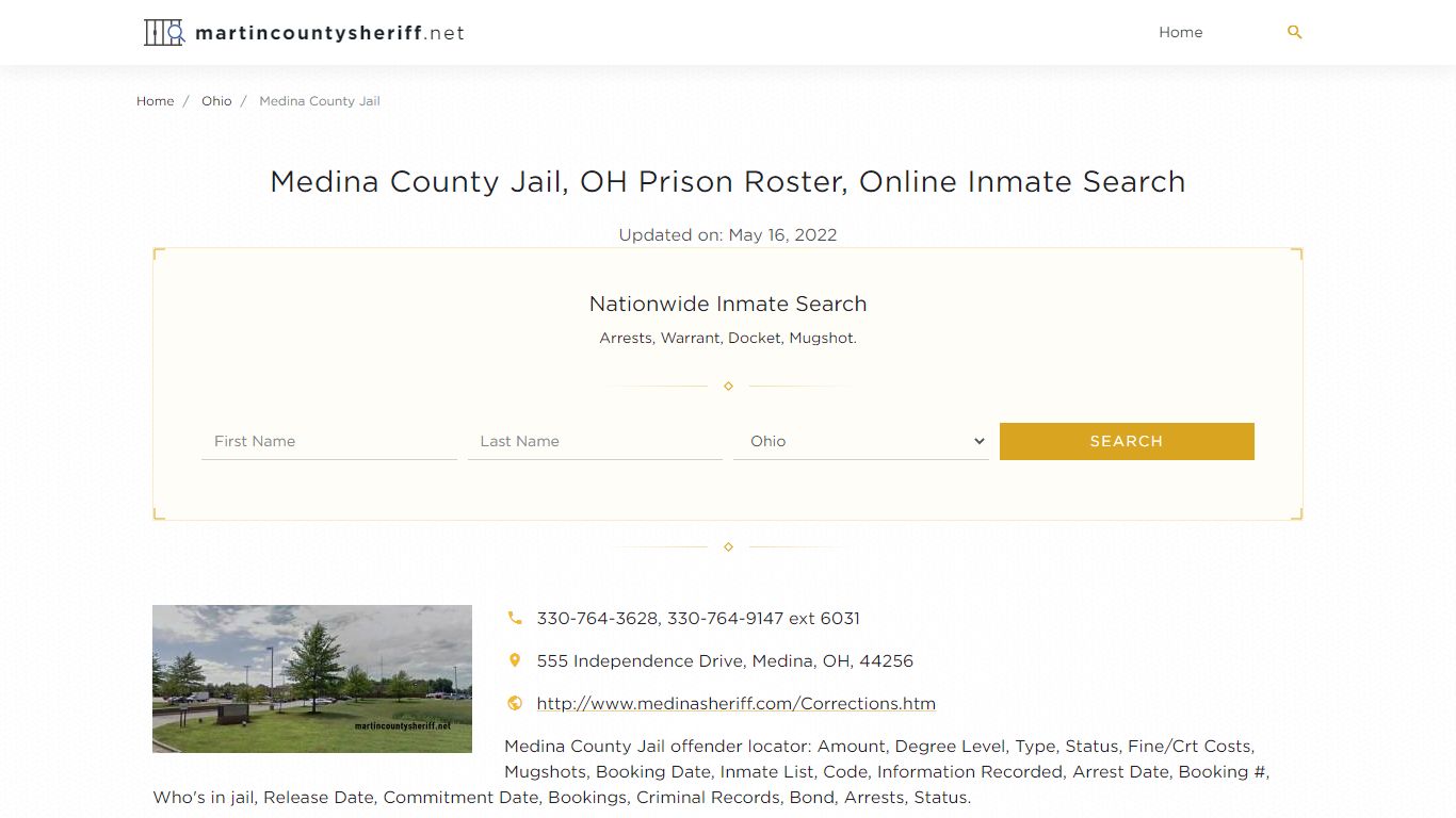 Medina County Jail, OH Prison Roster, Online Inmate Search ...